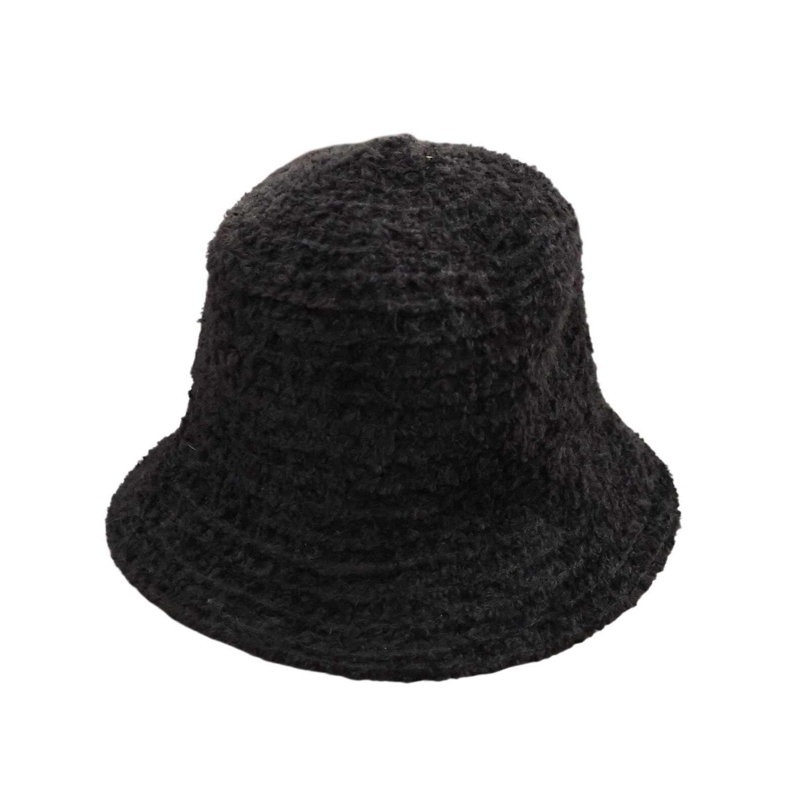 Vintage Villager Liz Claiborne Black Fuzzy Bucket Hat Y2k Whimsigoth